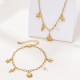 Gold Tone Shell & Starfish Jewellery Set | Beach Choker Necklace & Bracelet for Women | Summer Holiday Vacation Jewelry | Nautical Ocean Charm Set | Dainty Gifts for Her